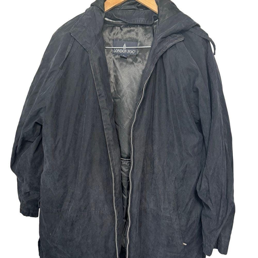 London Fog | vintage Women's double black Jacket | size large | extra Long